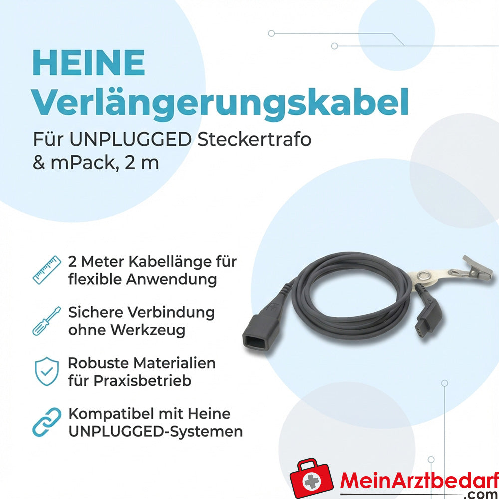 Heine extension cable plug transformer UNPLUGGED to mPack UNPLUGGED 2 m