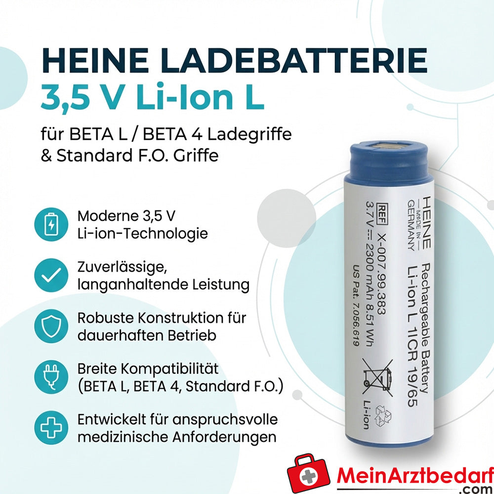 Heine charging battery 3.5 V Li-Ion L for BETA L, BETA 4 USB and BETA 4 NT charging handles