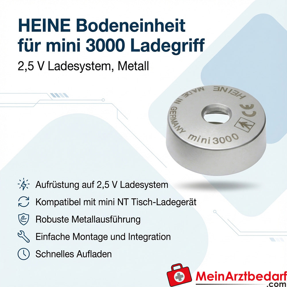 Heine base unit for mini 3000 charging handle 2.5 V charging system, metal