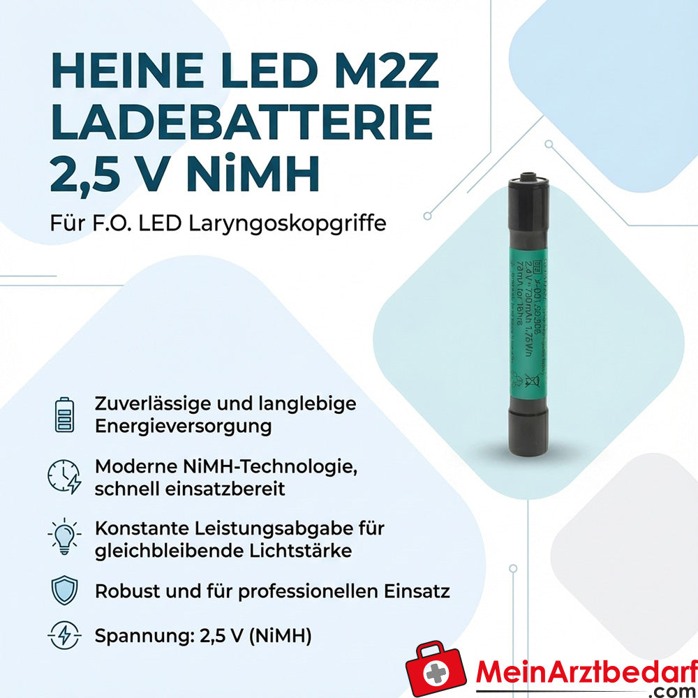 HEINE LED M2Z Ladebatterie 2,5 V NiMH Akku für F.O. LED Laryngoskopgriff