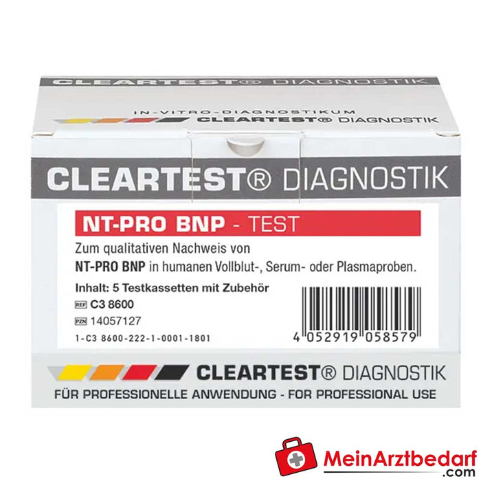 Cleartest® NT-PRO BNP marcador de insuficiência cardíaca, 5 unidades