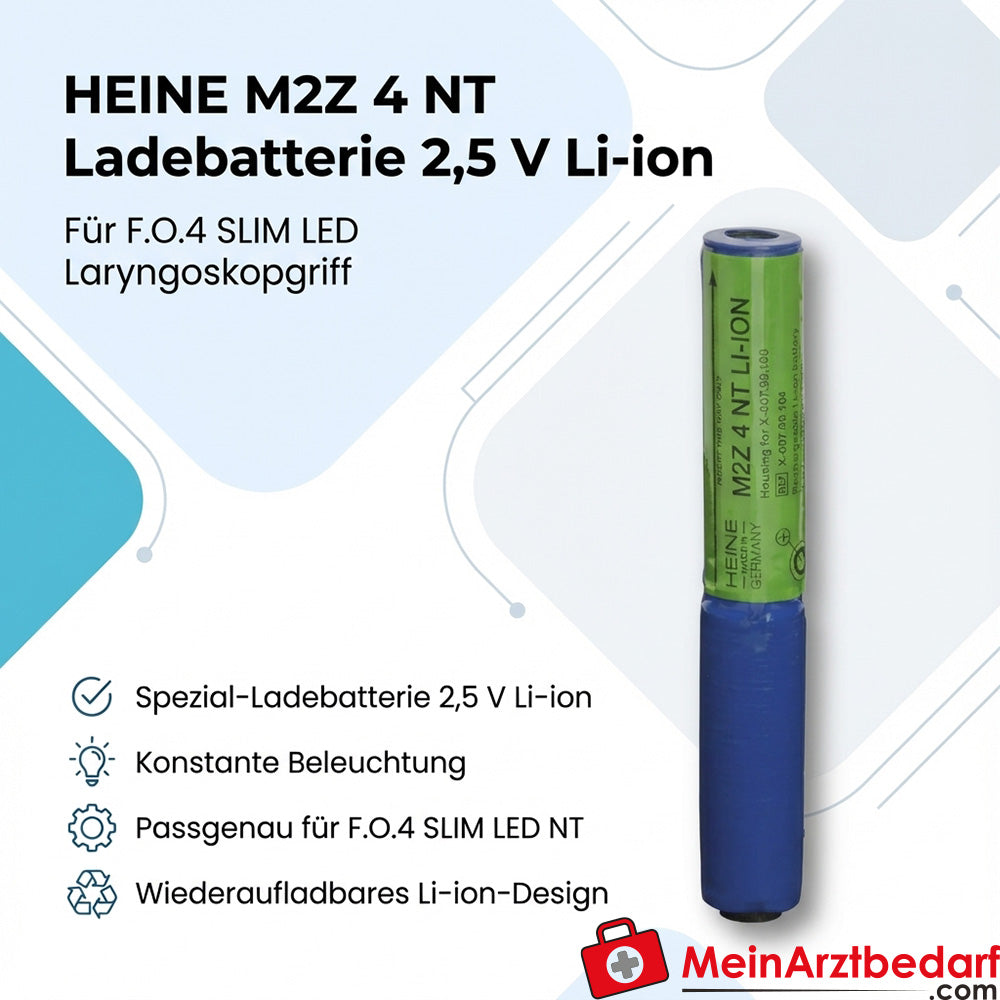 HEINE M2Z 4 NT Ladebatterie 2,5 V Li‑ion für F.O.4 SLIM LED Laryngoskopgriff