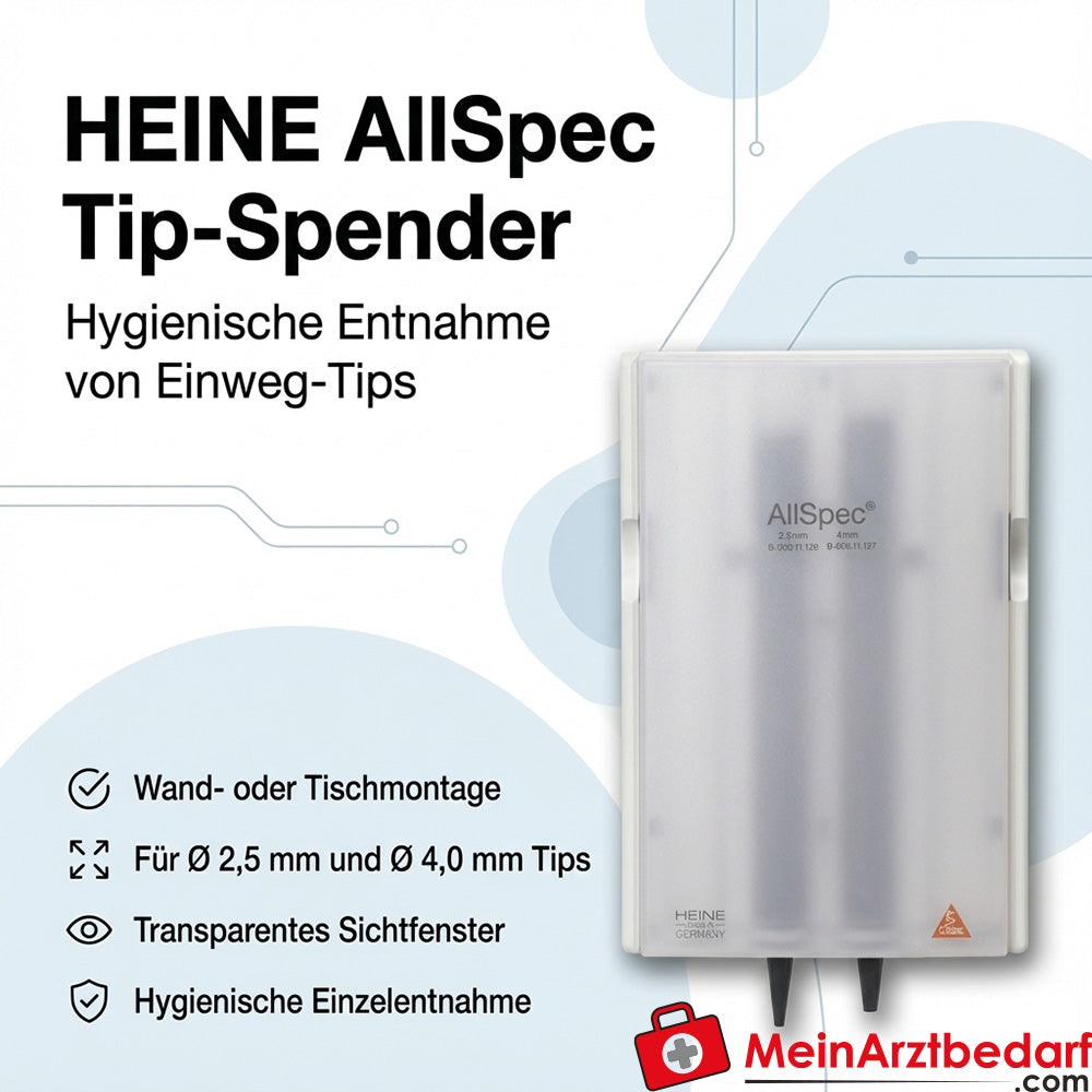 Heine AllSpec Tip Dispenser - Disposable tips dispenser for Ø 2.5 mm/4 mm (2 × 50 pcs)