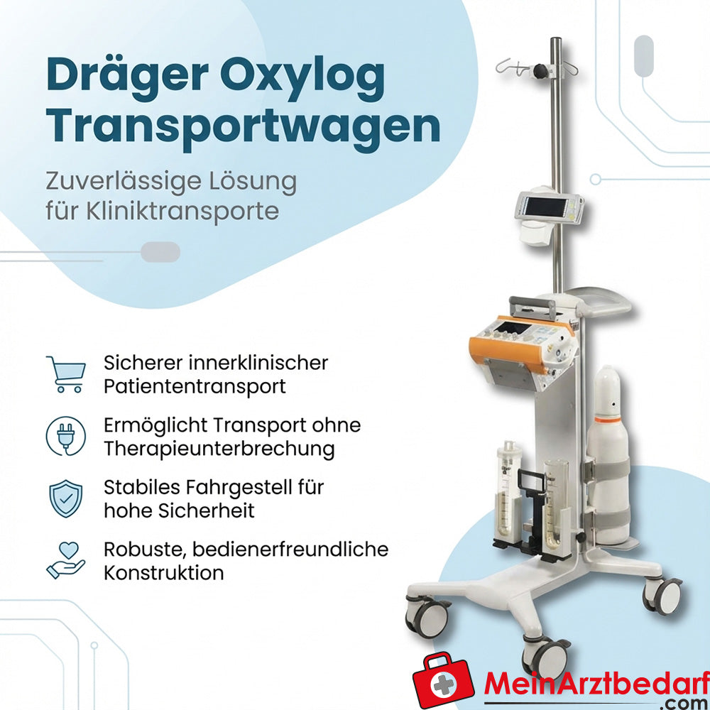 Dräger Oxylog Transportwagen für Beatmungsgeräte stabiles Fahrgestell