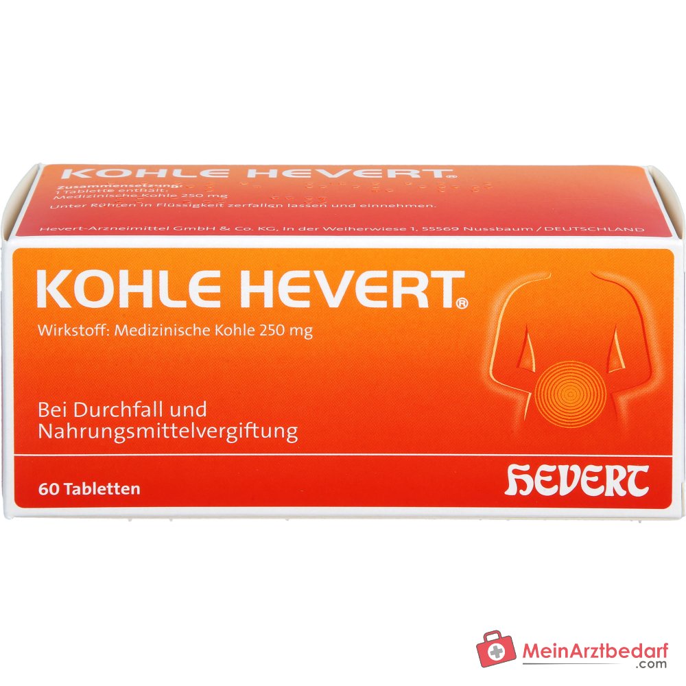 Hevert Kohle Tabletas, 60 ud.