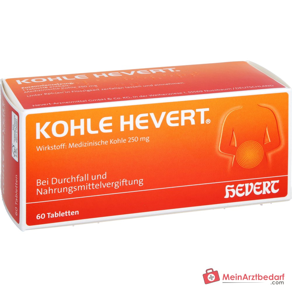 Hevert Kohle Tabletas, 60 ud.