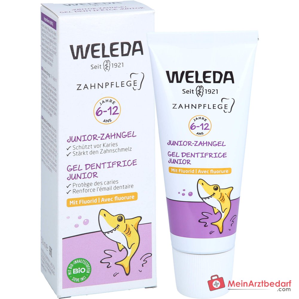 Weleda Junior-Zahngel mit Fluorid Natriumfluorid Zahngel, 50 ml