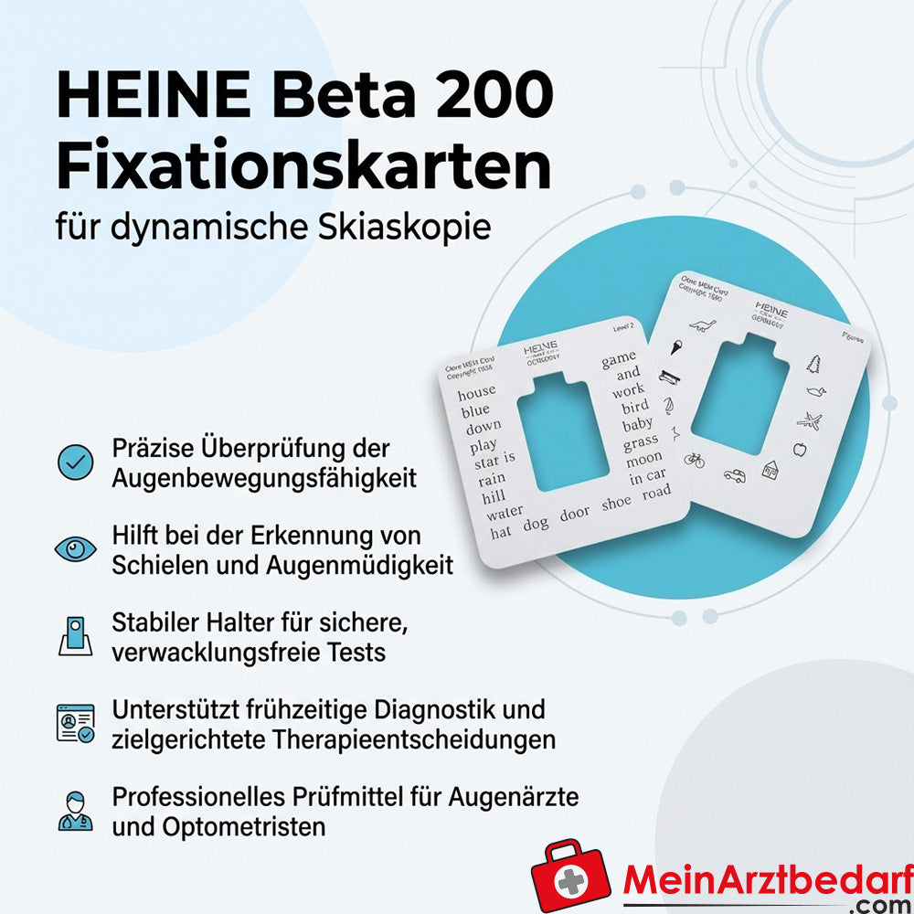Heine Beta 200 line skiascope fixation cards with holder