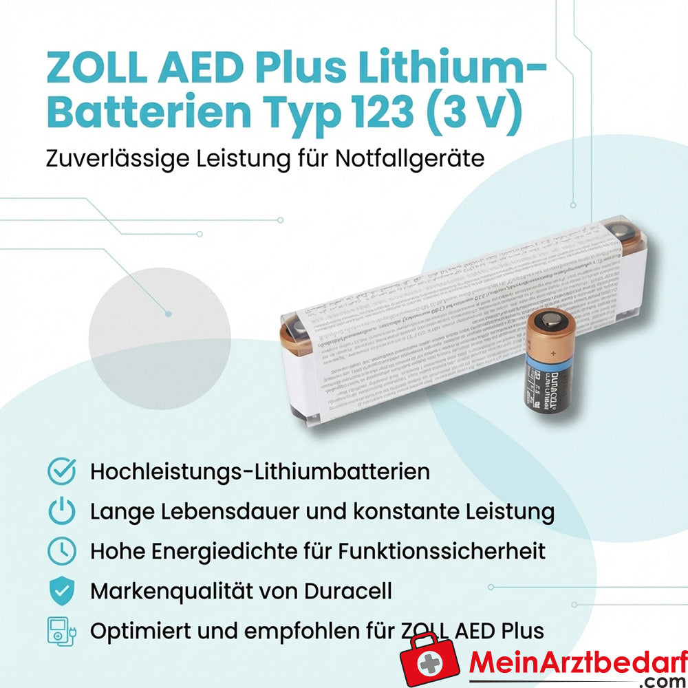 Batterie al litio ZOLL AED Plus tipo 123 3V 10 pezzi