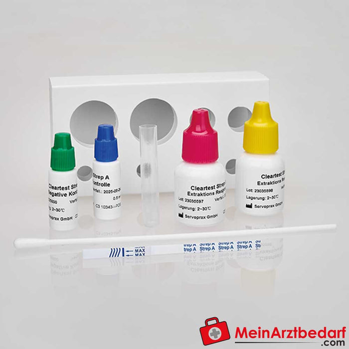 Cleartest® light Streptococcus A, test kasetleri veya test şeritleri