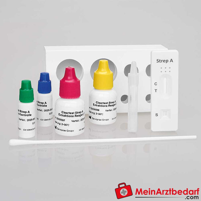 Cleartest® light Streptococcus A, test kasetleri veya test şeritleri