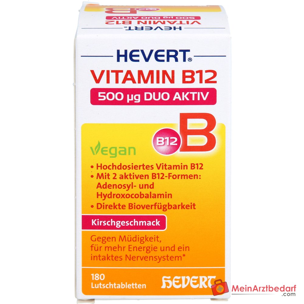 Hevert Vitamine B12 500 µg Duo Aktiv Comprimés à sucer, 180 pièces.