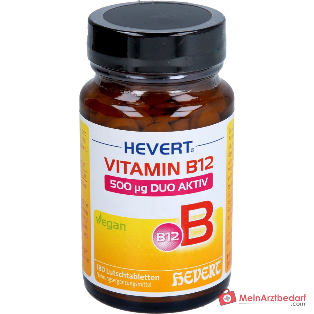 Hevert Vitamine B12 500 µg Duo Aktiv Comprimés à sucer, 180 pièces.