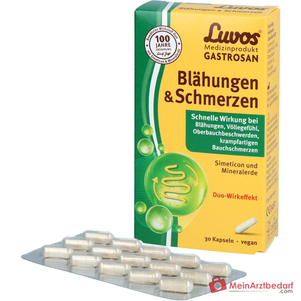Luvos Gastrosan Simeticon / Mineralerde Kapseln, 30 St..