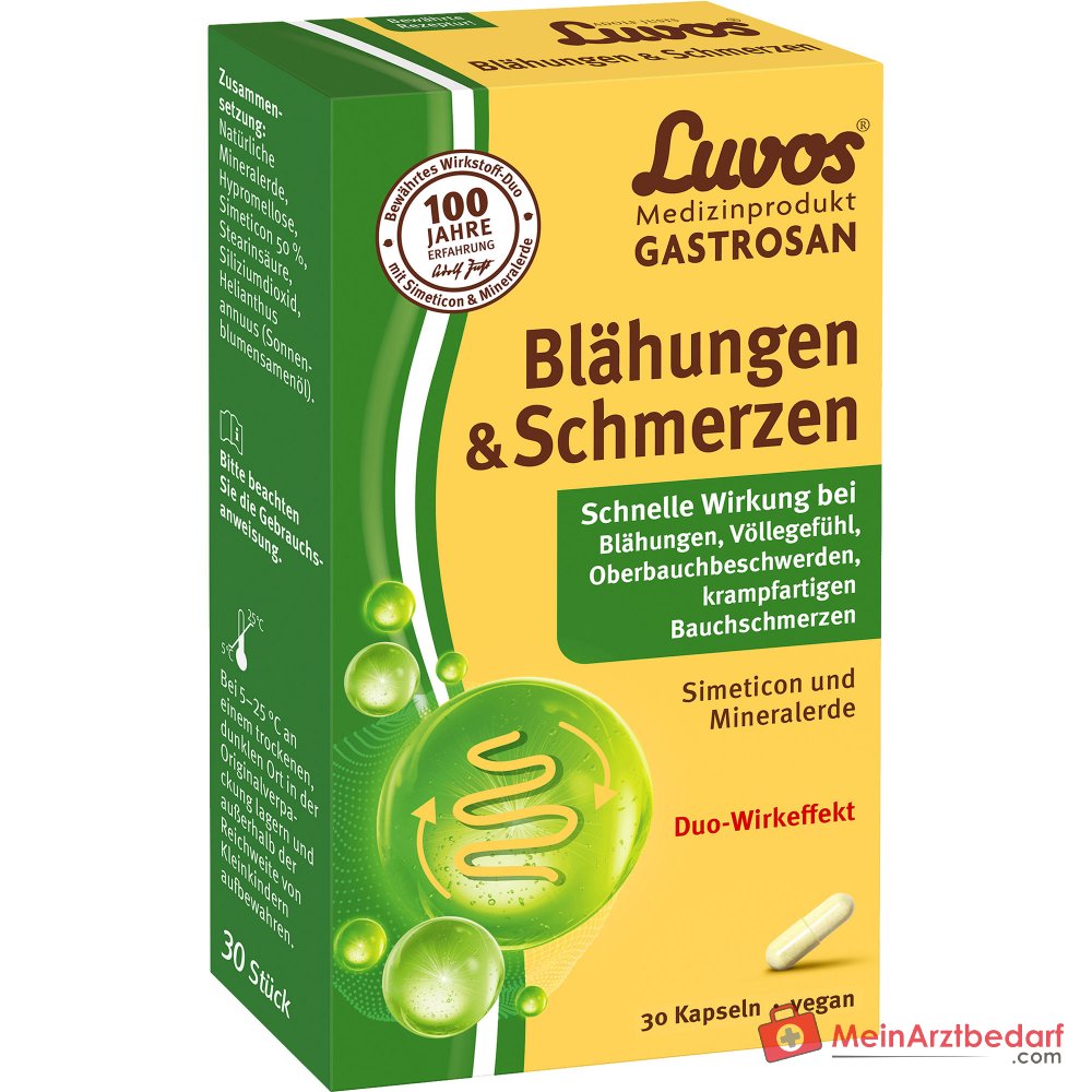 Luvos Gastrosan Simeticon / Mineralerde Kapseln, 30 St..