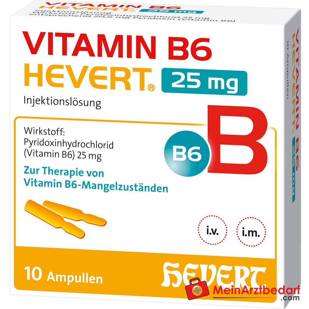 Hevert Vitamin B6 Injektionslösung 25 mg, 10x2 ml.