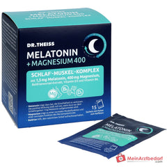 Dr. Theiss Melatonin / Magnesium / Baldrian / Vitamin D3 / Vitamin B6 Schlaf-Komplex Pulver, 15 Stück.