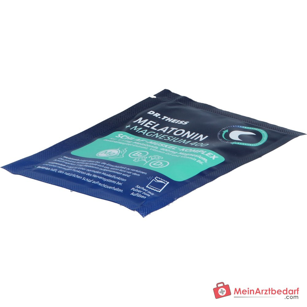 Dr. Theiss Melatonin / Magnesium / Baldrian / Vitamin D3 / Vitamin B6 Schlaf-Komplex Pulver, 15 Stück.