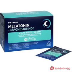Dr. Theiss Melatonin / Magnesium / Baldrianwurzel-Extrakt / Vitamin D3 / Vitamin B6 Schlaf-Muskel-Komplex Pulver, 30 Beutel à 5 g.