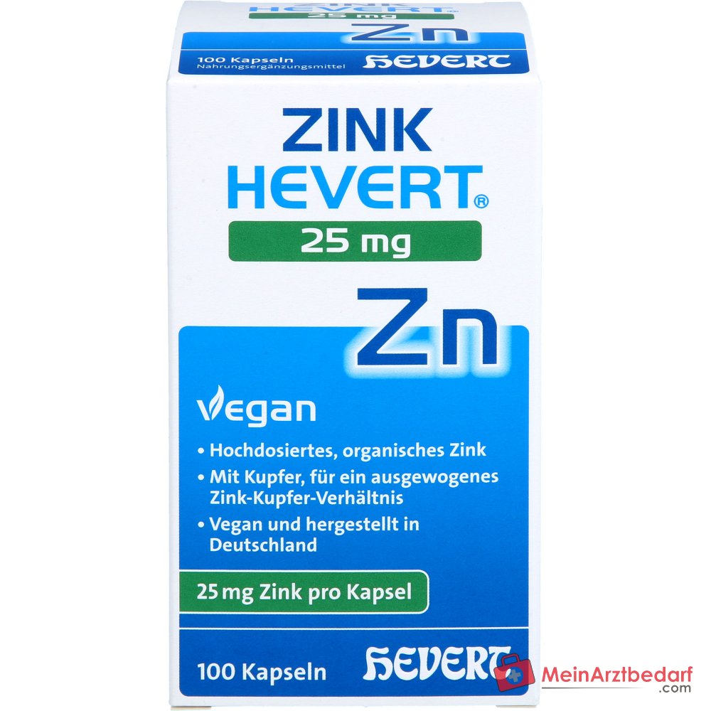 Hevert Zink 25 mg capsules, 100 st.