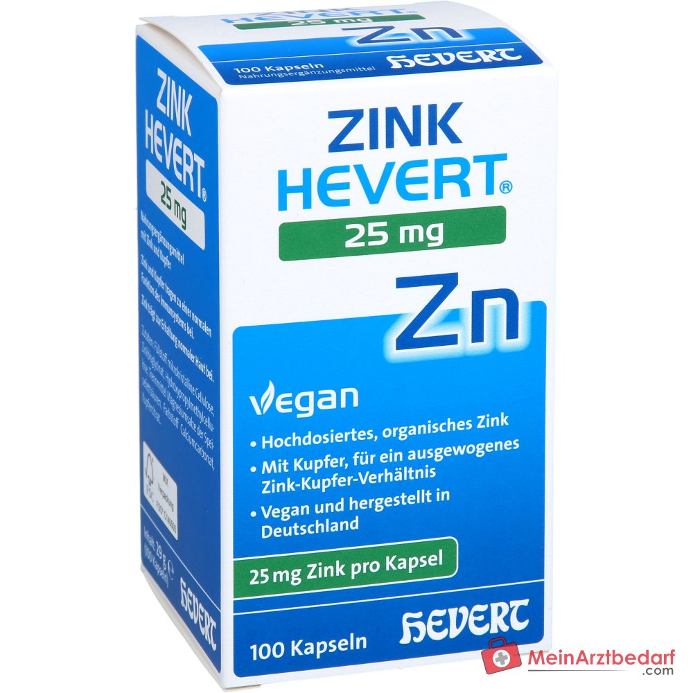 Hevert Zink 25 mg capsules, 100 st.
