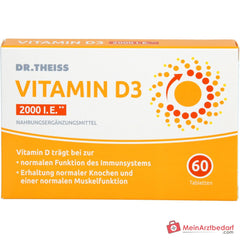 Dr. Theiss Vitamin D3 Cholecalciferol Tabletten 2000 I.E., 60 St..