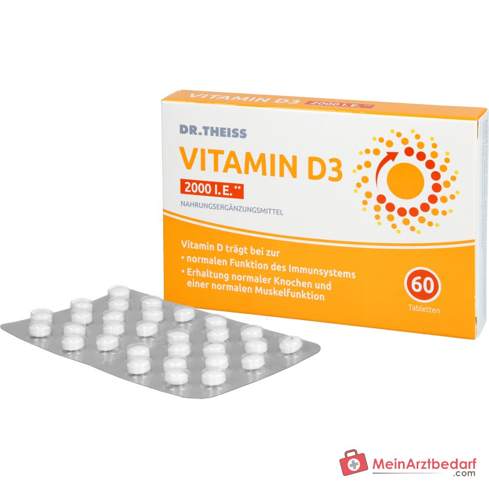Dr. Theiss Vitamin D3 Cholecalciferol Tabletten 2000 I.E., 60 St..