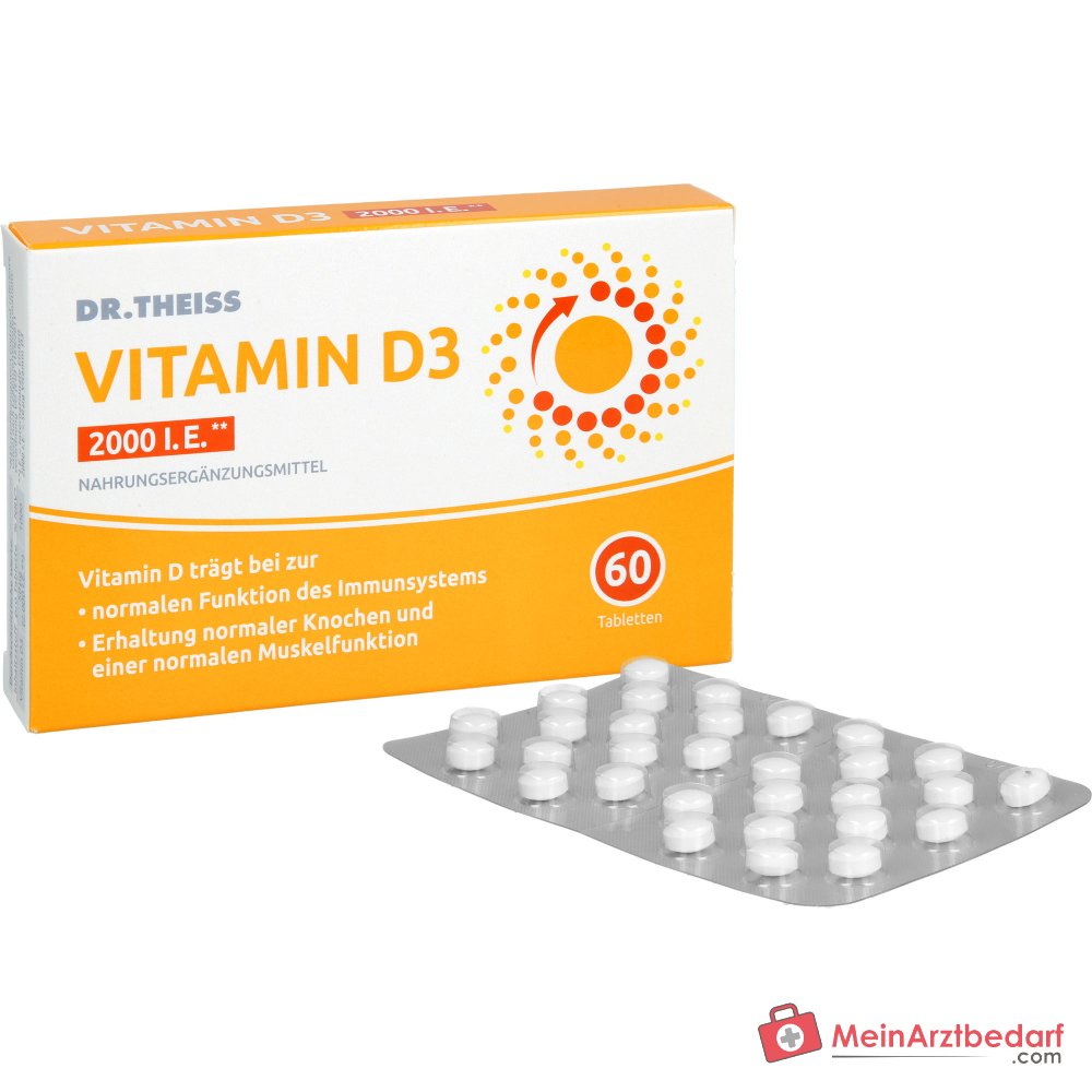 Dr. Theiss Vitamin D3 Cholecalciferol Tabletten 2000 I.E., 60 St..
