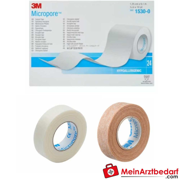 Pansement adhésif 3M Micropore en rouleau, blanc ou beige