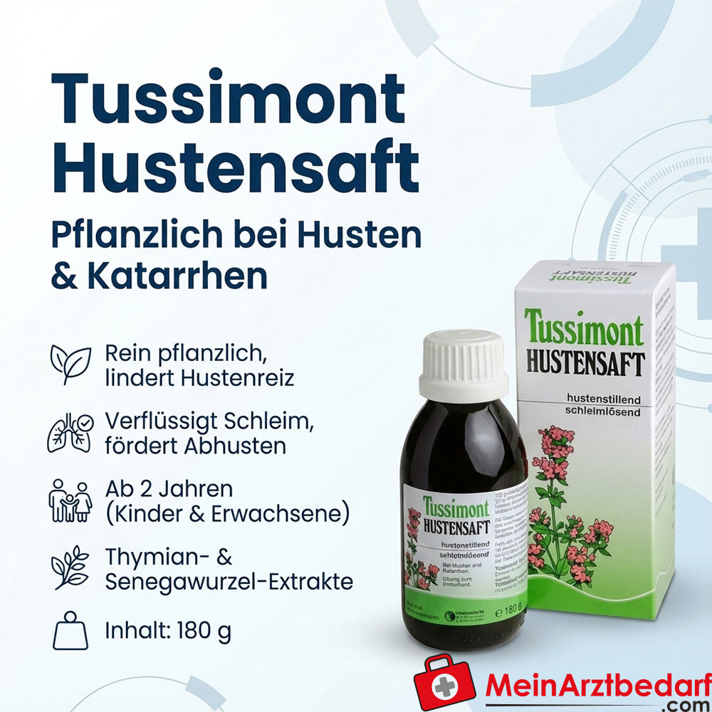 Pharmonta Tussimont jarabe para la tos 180 g, a base de plantas, para la tos seca