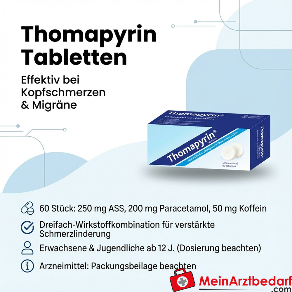 Thomapyrin tabletten 60 st. 250 mg ASA / 200 mg paracetamol / 50 mg cafeïne