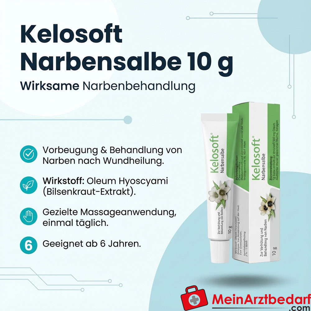 Kelosoft Narbensalbe 10 g, Narbenbehandlung mit Oleum Hyoscyami, ab 6 Jahren