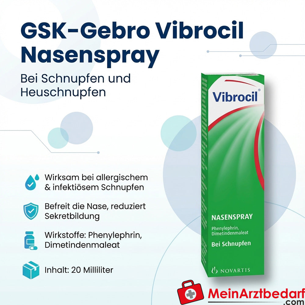 GSK-Gebro Vibrocil Nasenspray 20 ml bei Schnupfen und Heuschnupfen