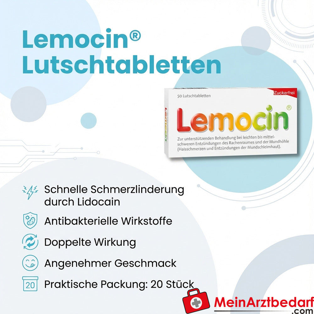 GSK-Gebro Lemocin Lutschtabletten 20 St. bei Halsschmerzen mit Lidocain