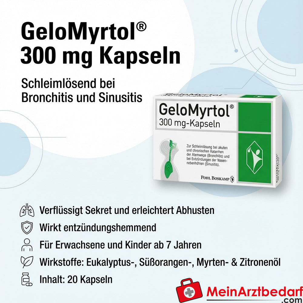 GeloMyrtol 300 mg cápsulas 20 cápsulas - expectorante para bronquitis y sinusitis