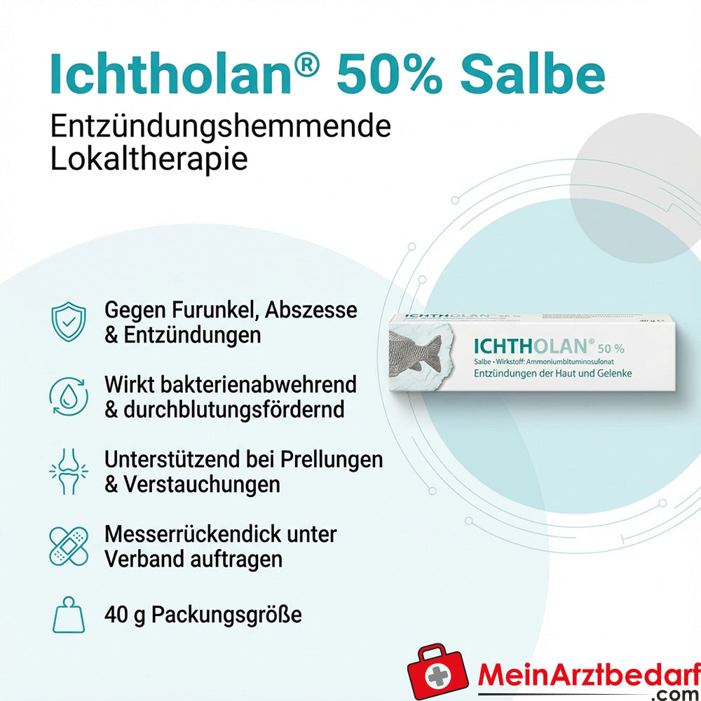 Ichtholan 50% Salbe 40 g – entzündungshemmend bei Furunkeln und Abszessen