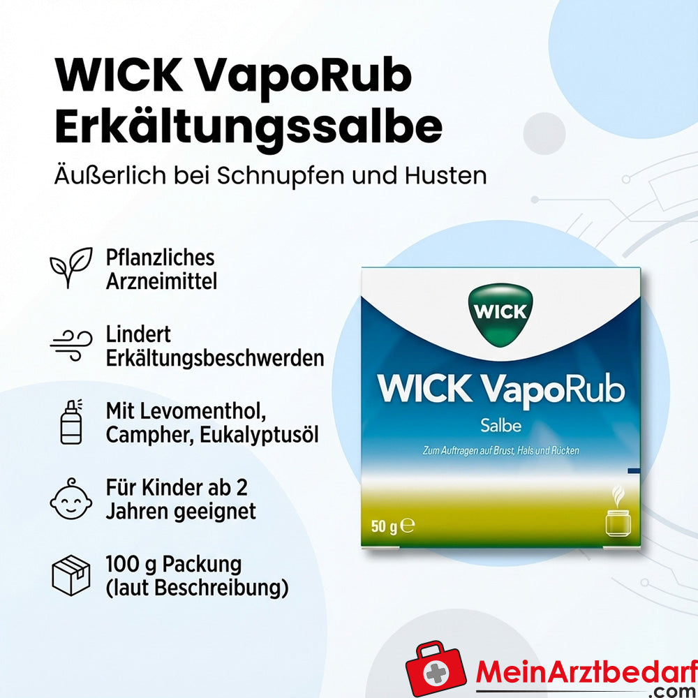 Wick VapoRub Erkältungssalbe 100 g, äußerlich bei Schnupfen und Husten