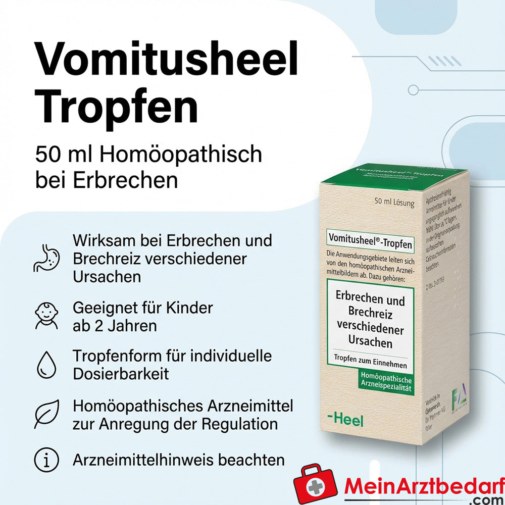 PEI01 Vomitusheel gouttes 50 ml - Homéopathie pour les vomissements (à partir de 2 ans)