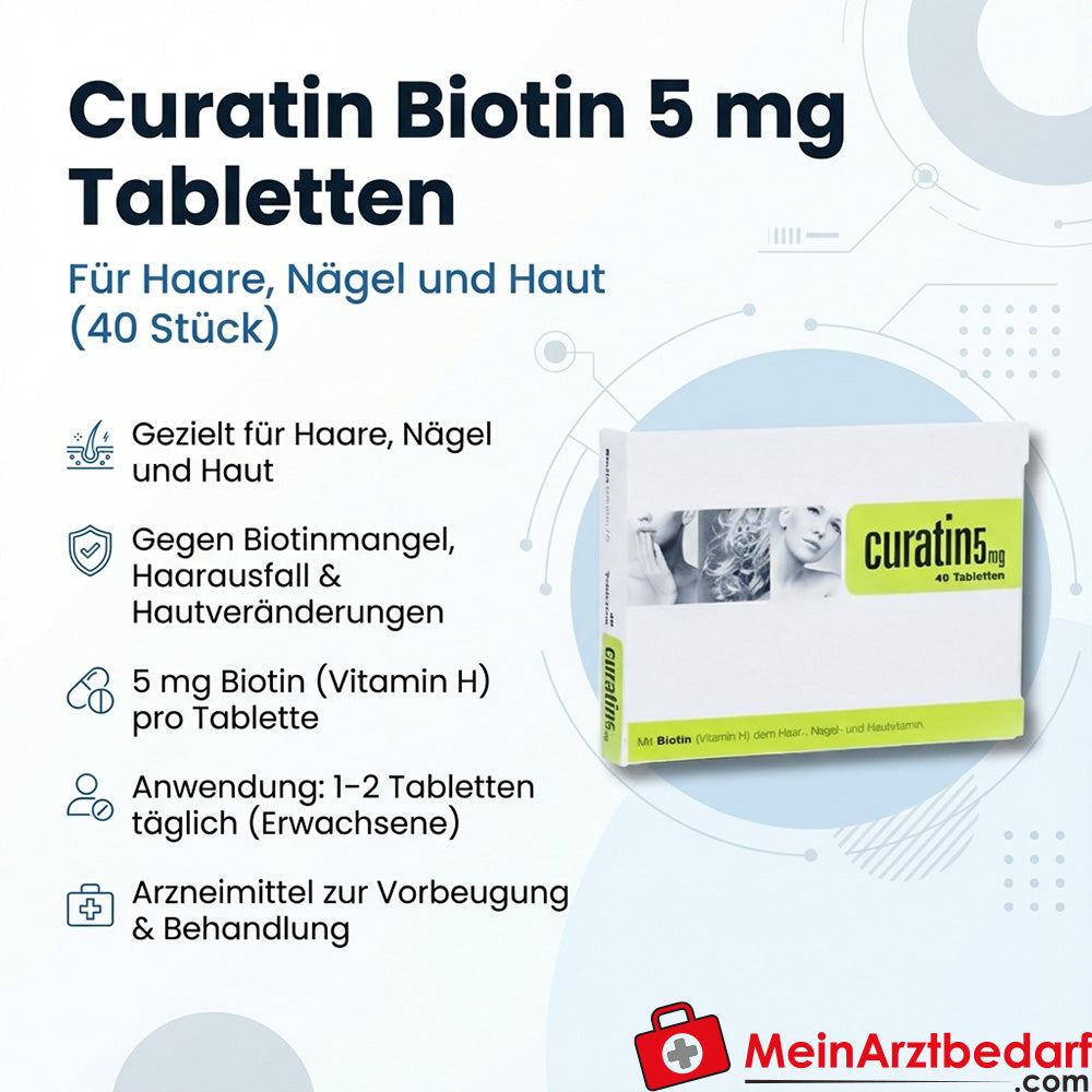 Curatin Biotin 5 mg comprimés 40 pcs. pour cheveux ongles peau
