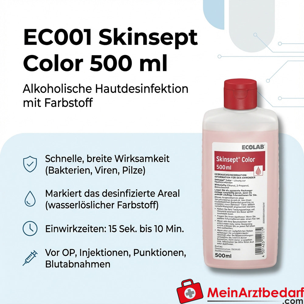 ECO01 Skinsept Color 500 ml Desinfectante cutáneo alcohólico con colorante