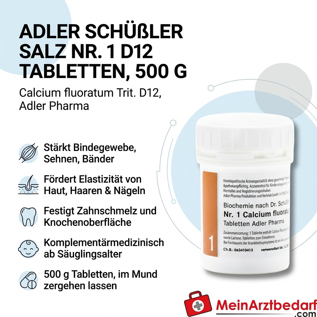 Adler Schuessler Zout Nr. 1 D12 Tabletten 500 g (Calcium fluoratum)