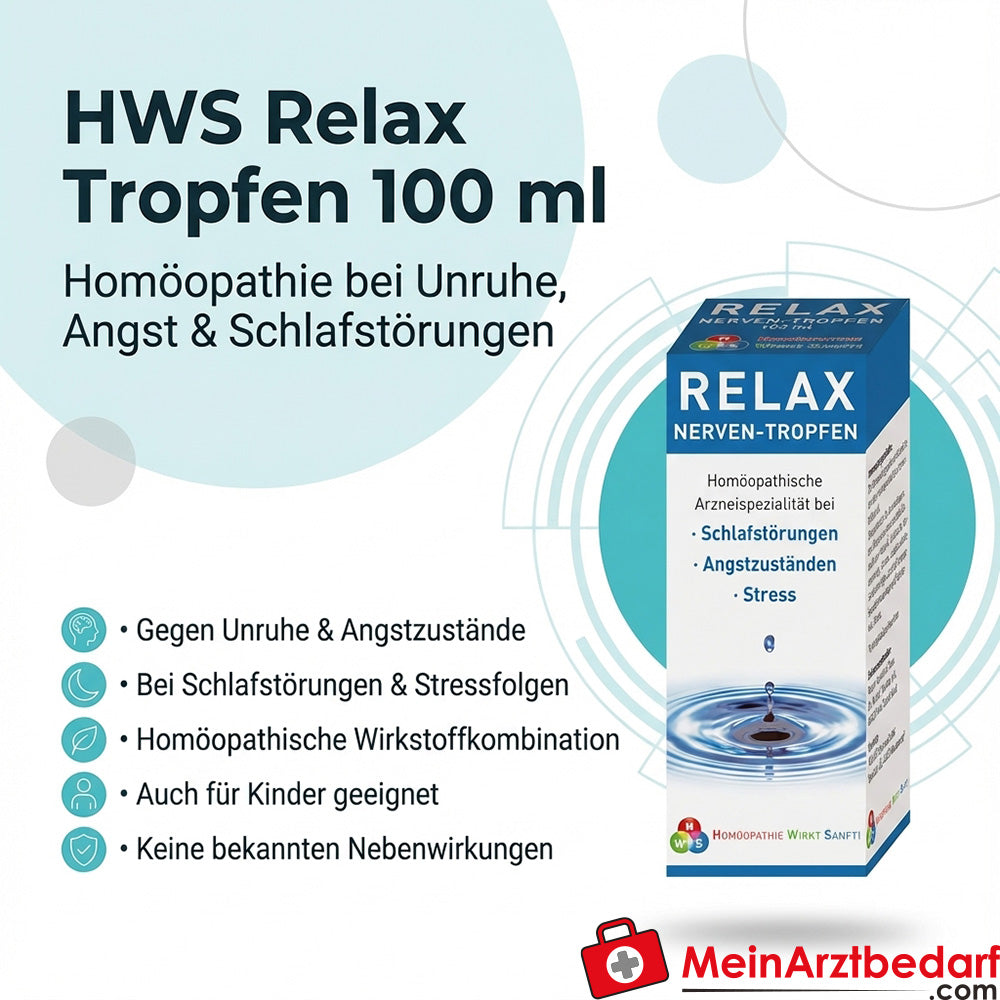 HWS Relax Tropfen 100 ml – Homöopathie gegen Unruhe & Schlafstörungen