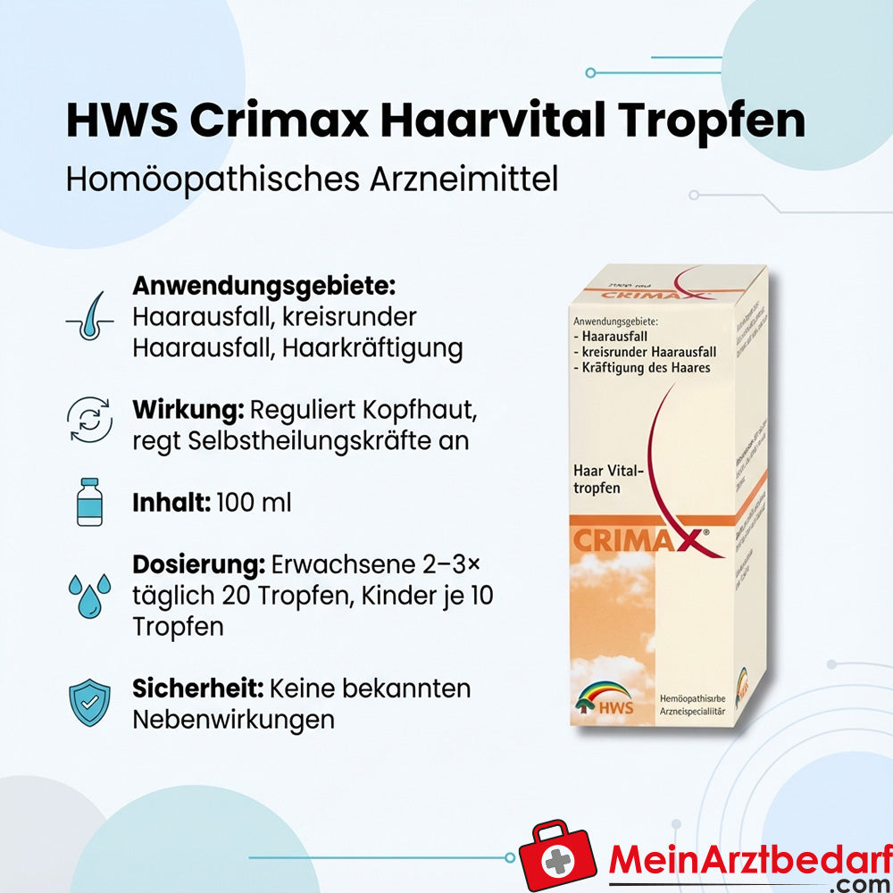HWS Crimax Haarvital gocce 100 ml - omeopatico, contro la caduta dei capelli