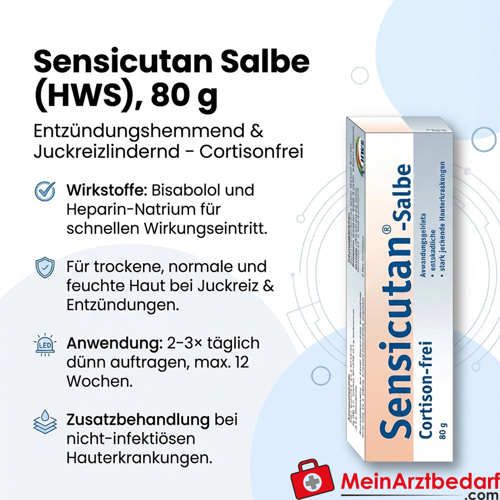 HWS Sensicutan Salbe 80 g cortisonfrei – Bisabolol & Heparin-Natrium, entzündungshemmend, juckreizlindernd