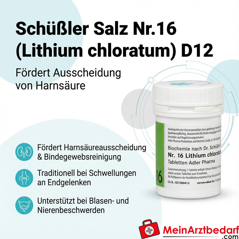 Adler Pharma Schuessler Sól nr 16 (Lithium chloratum) D12 Tabletki 500 g