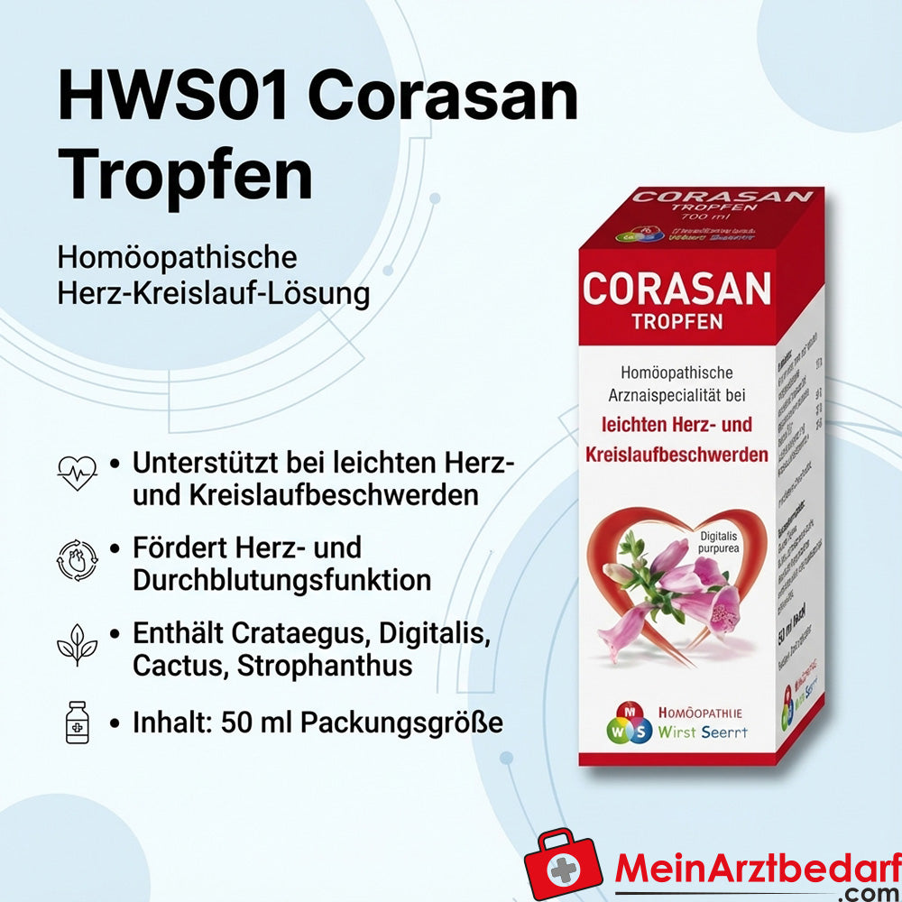 HWS01 Corasan gotas 50 ml solución homeopática cardiovascular