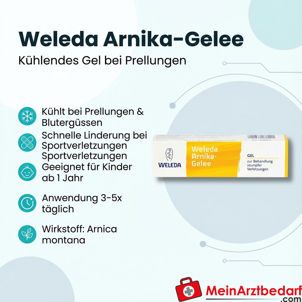 Weleda Arnica Gel 25 g kühlendes Gel bei Prellungen und Blutergüssen, ab 1 Jahr
