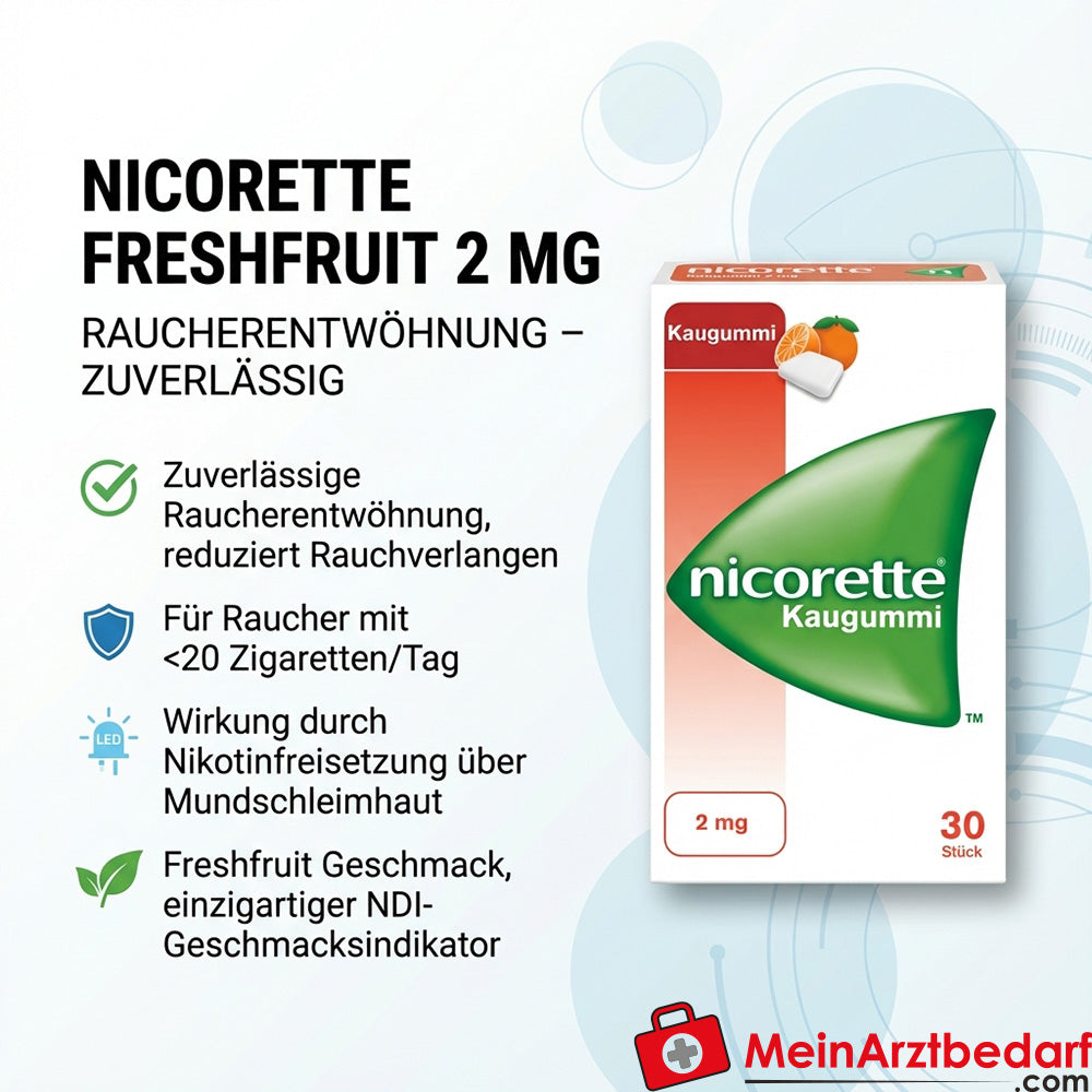 Nicorette chicle 2 mg Freshfruit 105 unidades para dejar de fumar