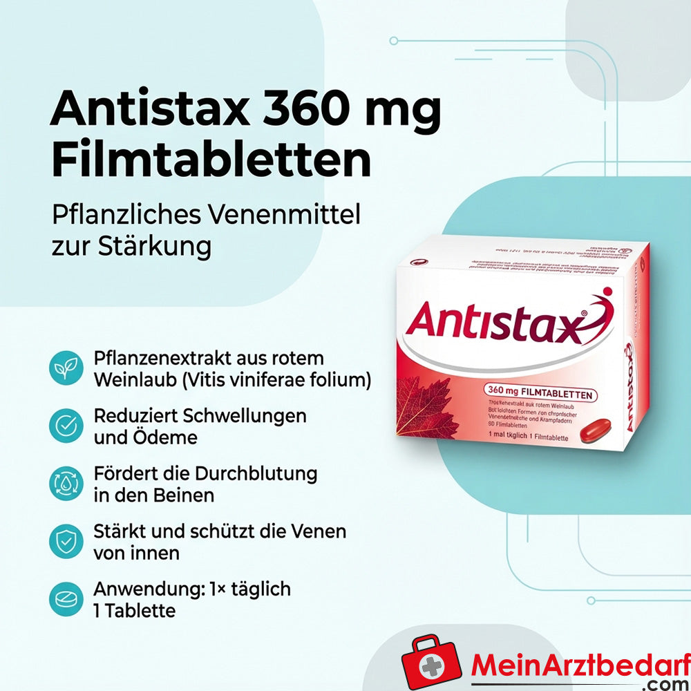 Antistax 360 mg comprimidos recubiertos con película 60 unidades fortalecedor venoso a base de plantas