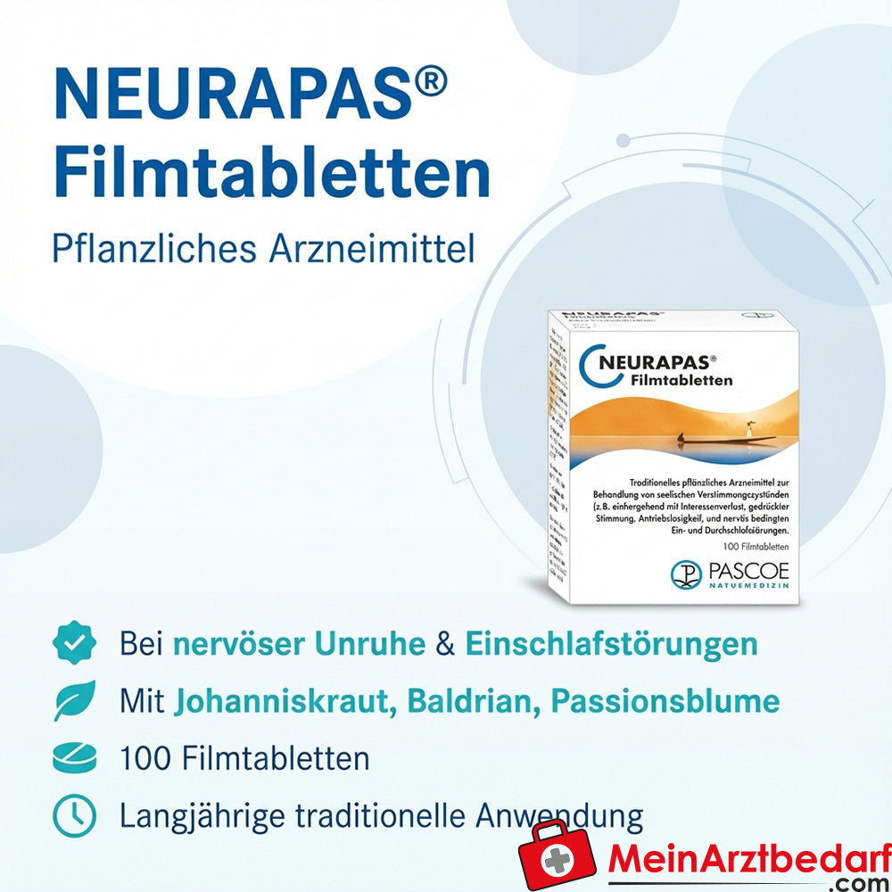 Pascoe NEURAPAS® Tabletki powlekane 100 kapsułek, lek ziołowy na niepokój nerwowy i zaburzenia snu
